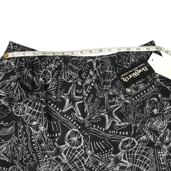 NWT BonWorth Capri Pants Nautical Black White Seashell Printed Women's XL - Picture 4 of 10